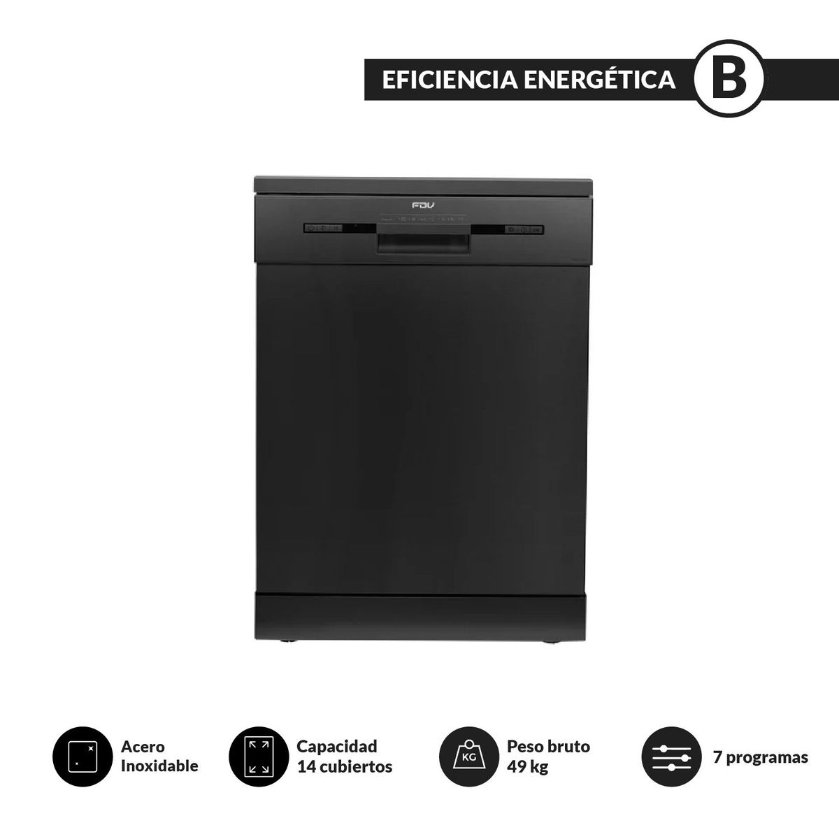 FDV - Lavavajillas FDV FS Element Black 14 Cubiertos