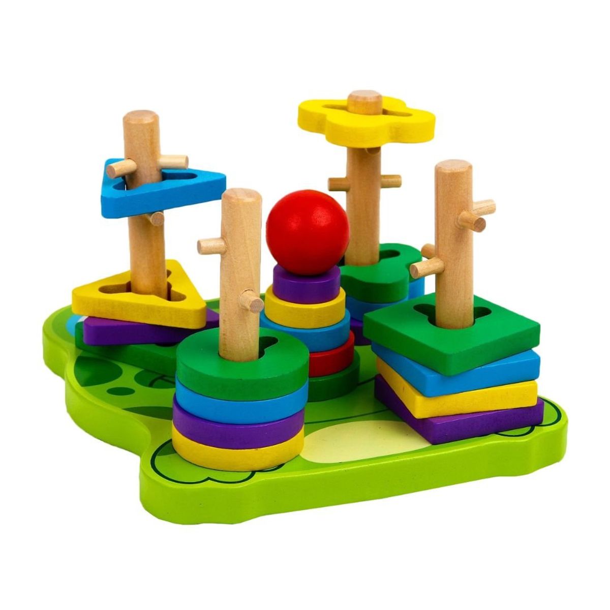 IMPORTADO MC - Juguete Didáctico Rana Figuras Geométricas Encaje Madera