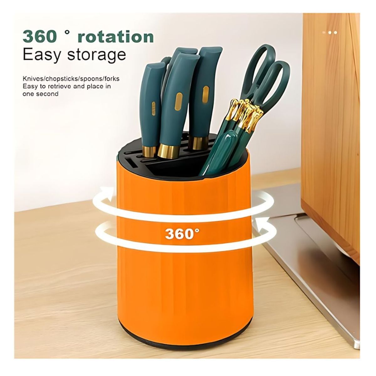 GENERICO - Soporte Giratorio de Cuchillo Multifuncional Anaranjado