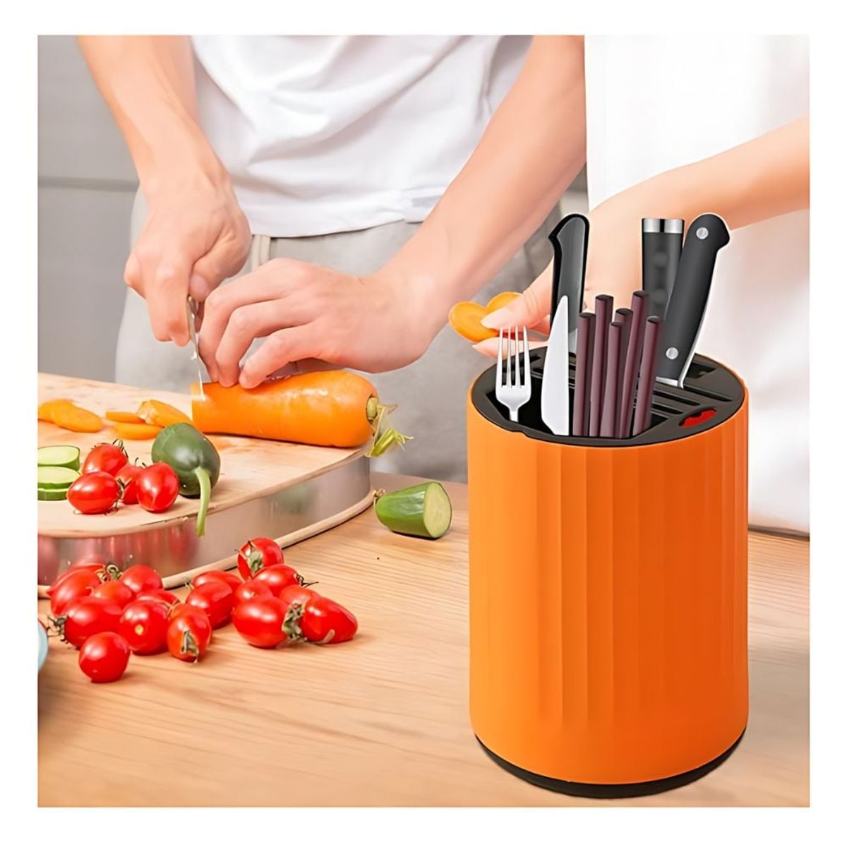 GENERICO - Soporte Giratorio de Cuchillo Multifuncional Anaranjado