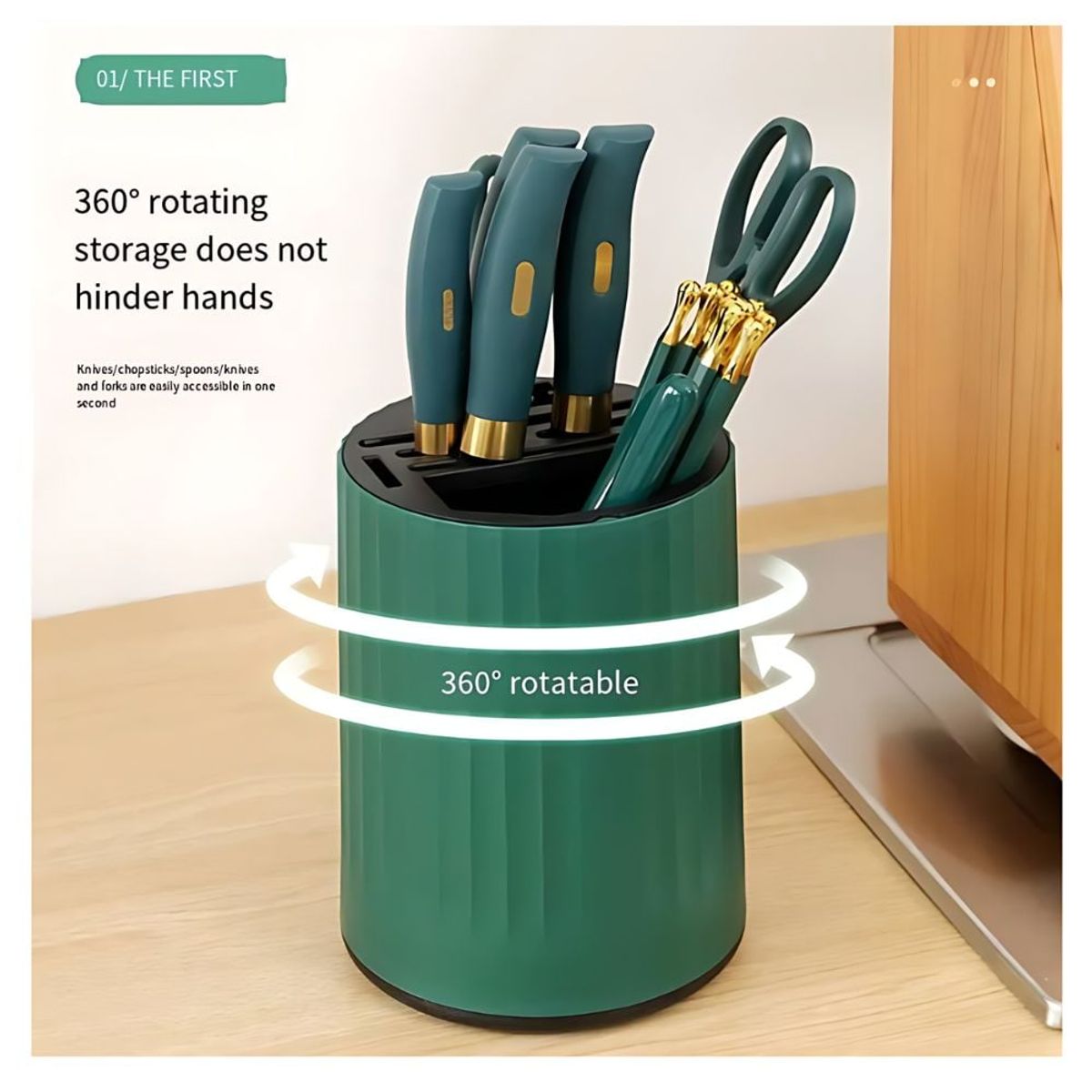 GENERICO - Soporte Giratorio de Cuchillo Multifuncional Verde