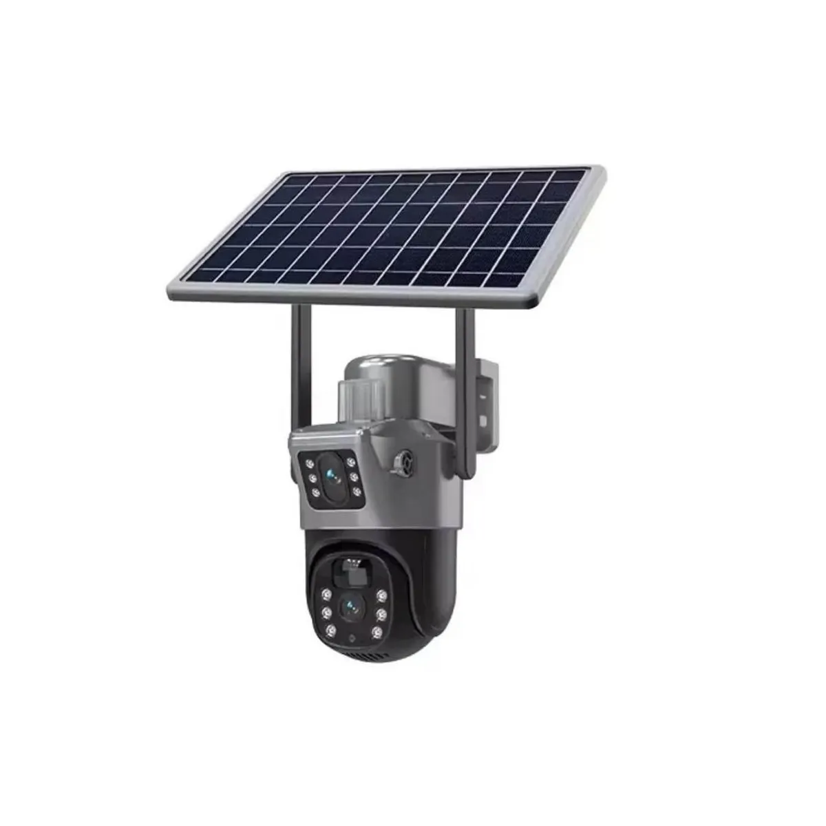 GENERICO - Cámara de seguridad Doble Lente con Panel Solar VCS09 LANTUN