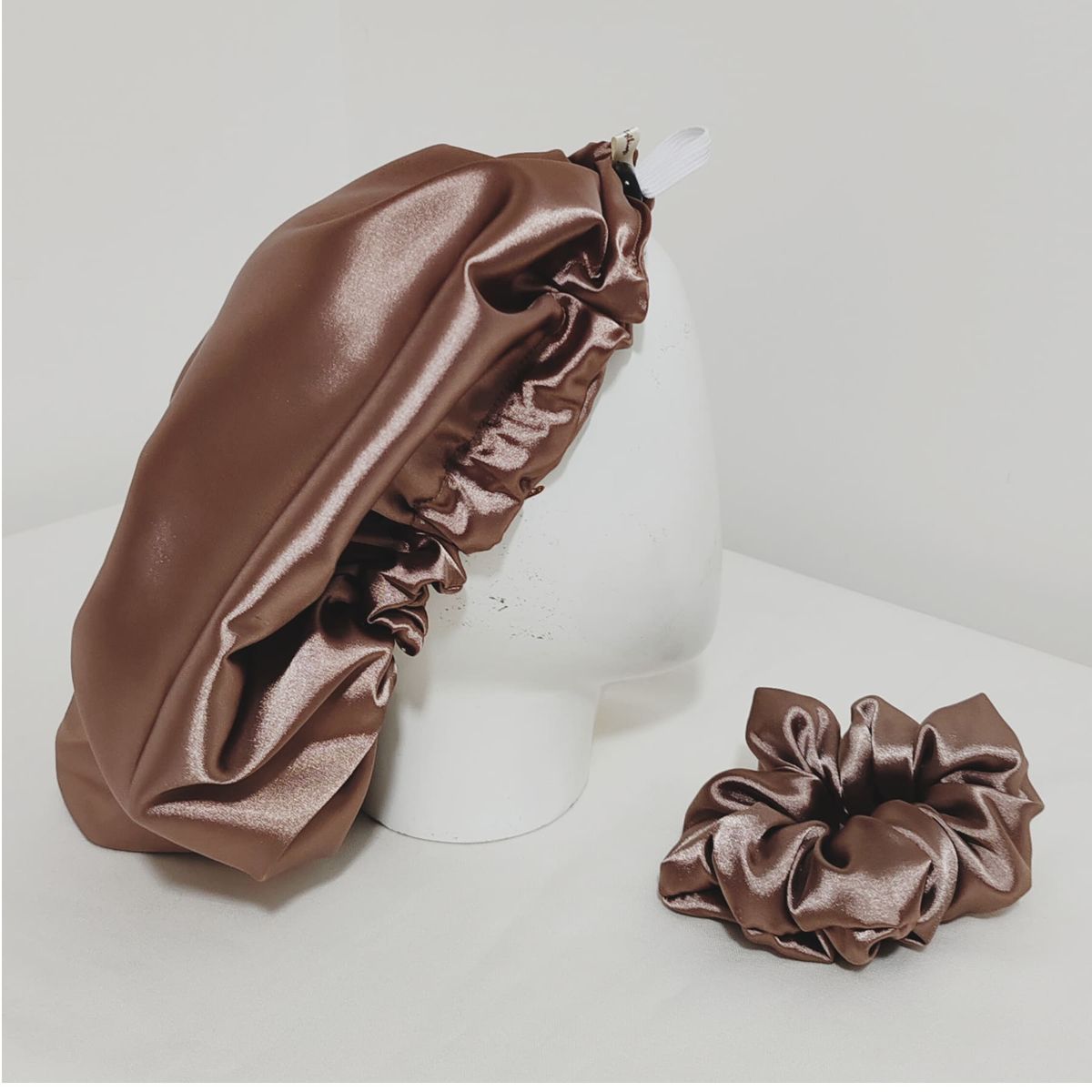 GENERICO - Gorro Antifrizz en Satín para Dormir - Color Topo