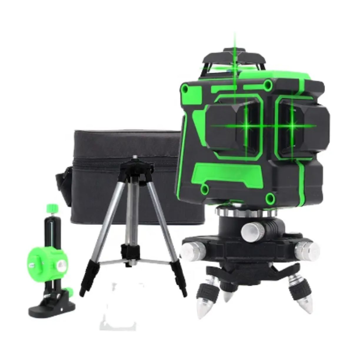 GENERICO - Nivel Láser Verde 12 Líneas Autonivelante con Trípode y Maletín
