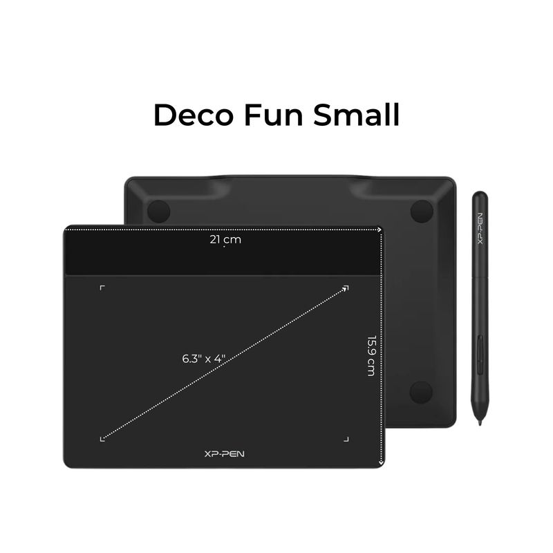XP PEN - Tableta Gráfica XP-Pen Deco Fun Small Negro, 6,3 x 4 Pulgadas