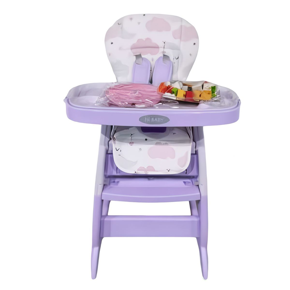 HI BABY - Silla Carpeta Hi Baby Gato 3 en 1 Lila con Plato y Lego