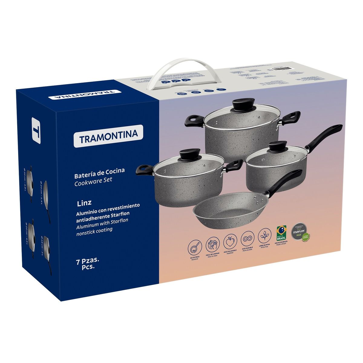 TRAMONTINA - Juego de Ollas 7 piezas Tramontina