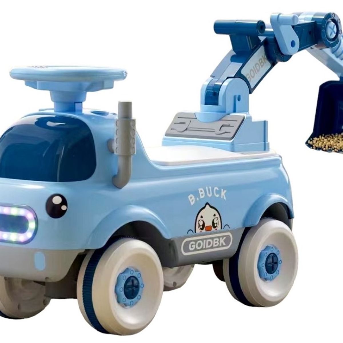 GENERICO - Carro excavador celeste a luces y sonido Buggy correpasillos