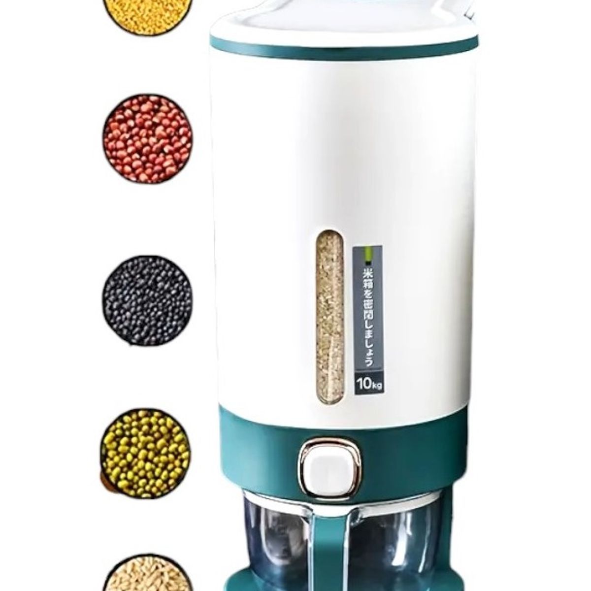 GENERICO - Dispensador de arroz, menestras o cereal de 10 kilos color Verde