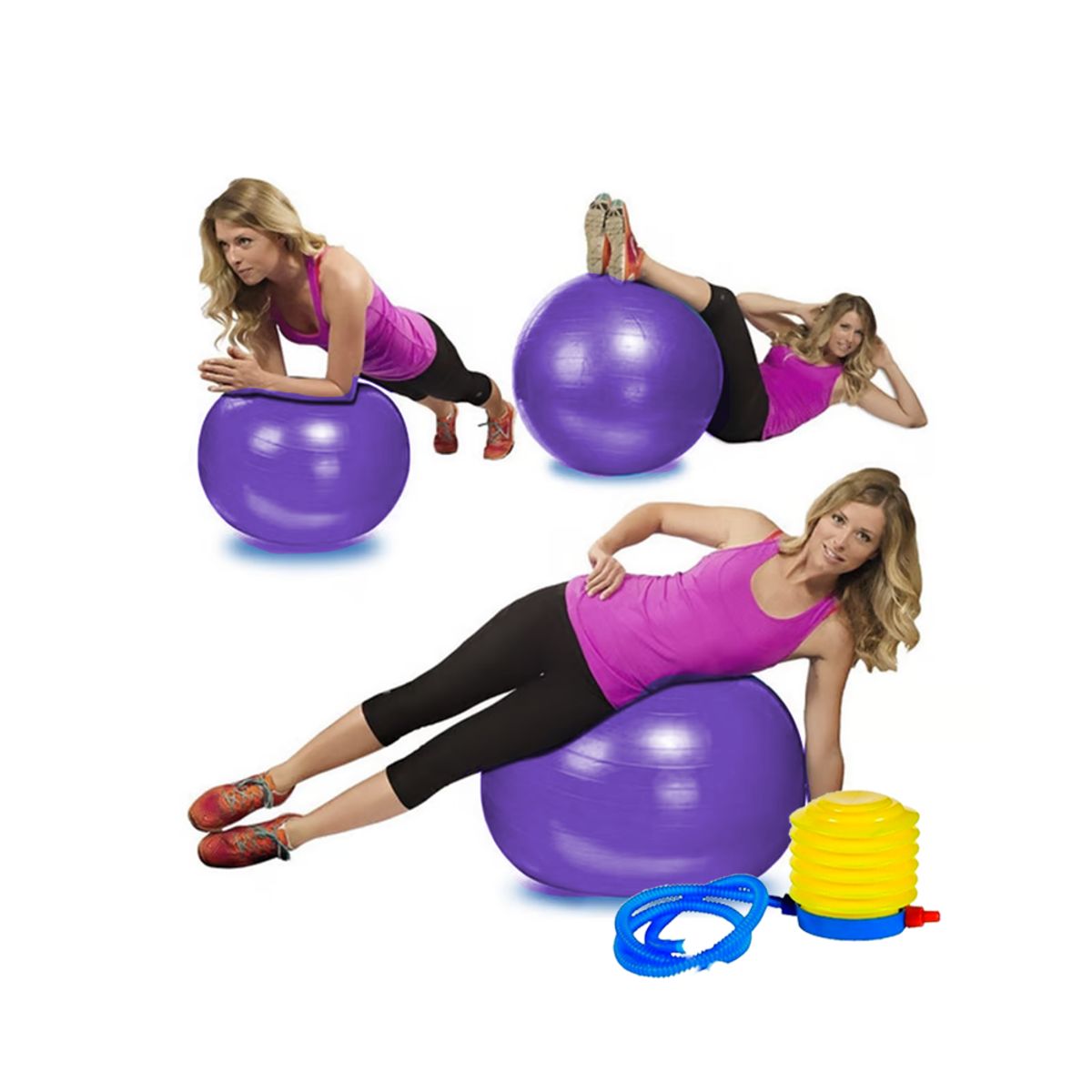 GENERICO - Pelota Pilates Yoga 65cm Morado
