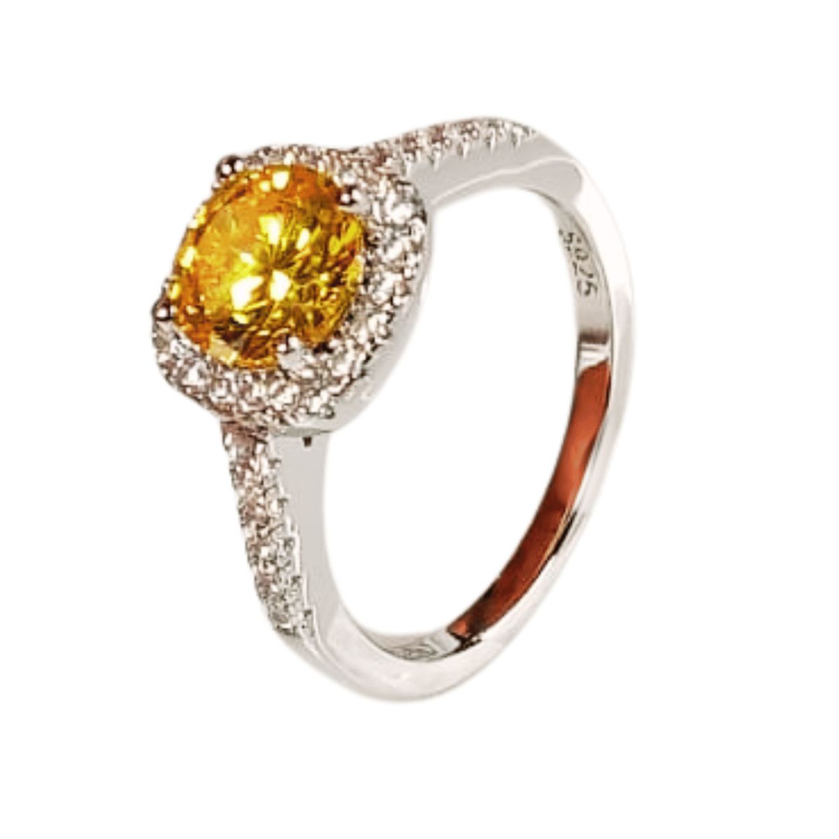 AFRODITA - Anillo Compromiso AFRODITA Plata Maciza Baño Oro Blanco ECF887