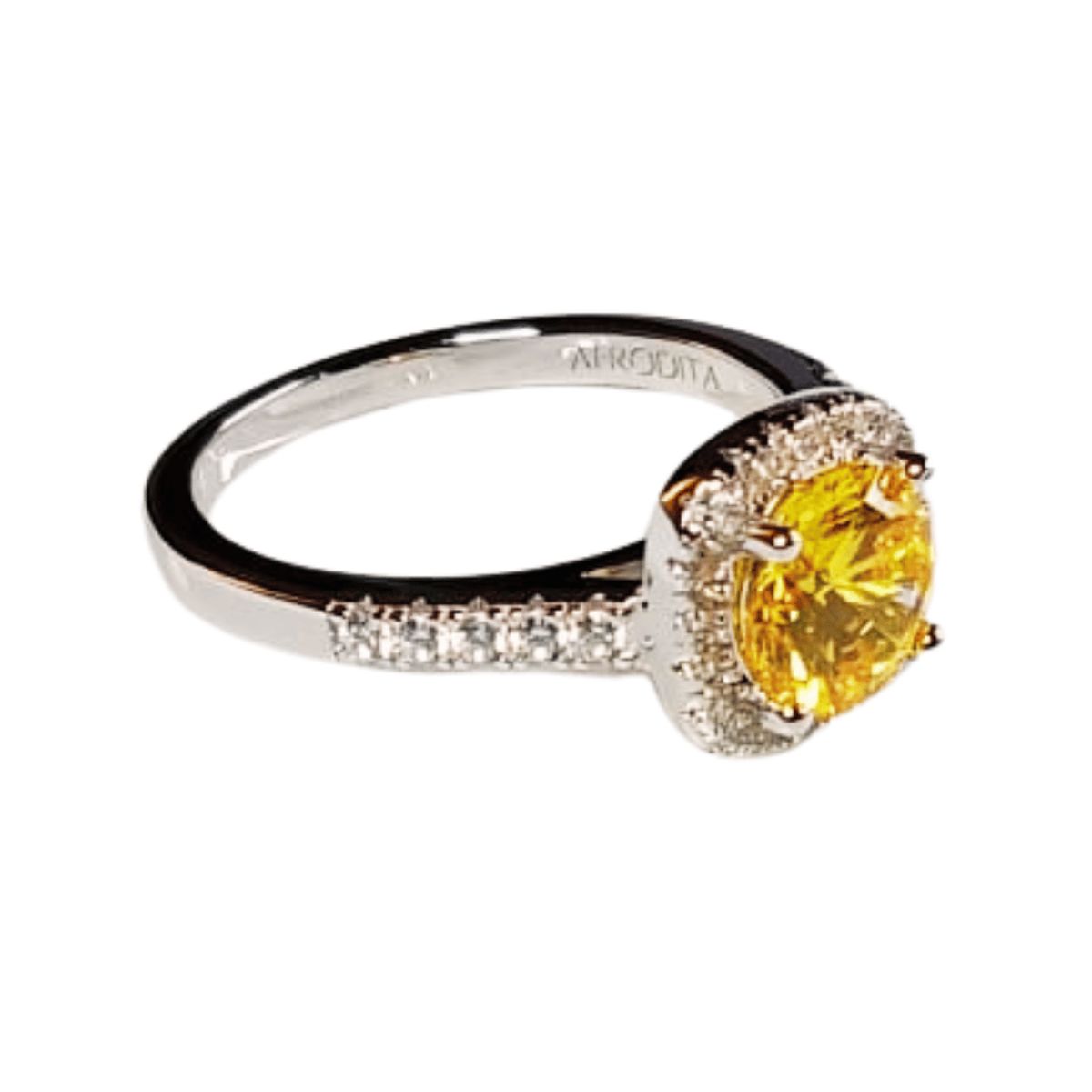 AFRODITA - Anillo de Compromiso de Plata Bañado en Oro Blanco ECF887