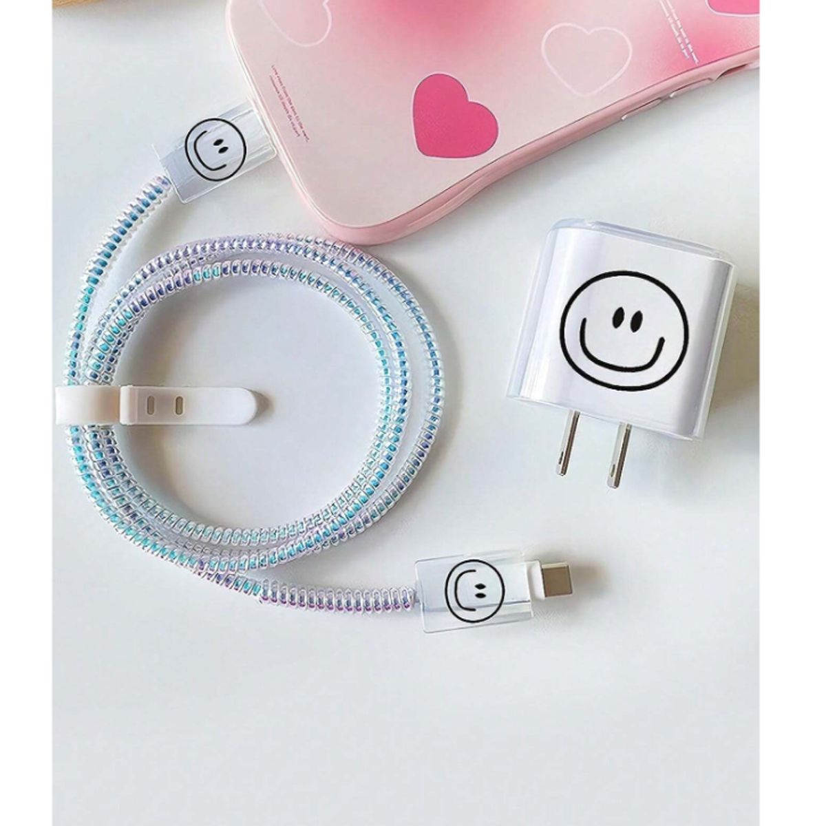 GENERICO - CASE PROTECTOR DE CARITA FELIZ PARA CARGADOR DE IPHONE