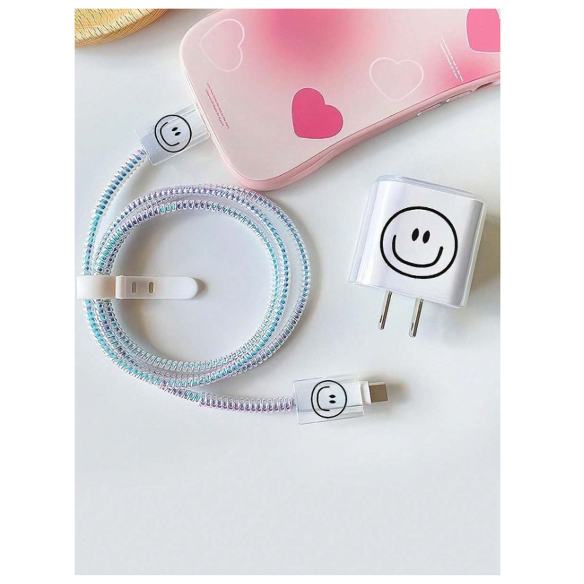 GENERICO - CASE PROTECTOR DE CARITA FELIZ PARA CARGADOR DE IPHONE