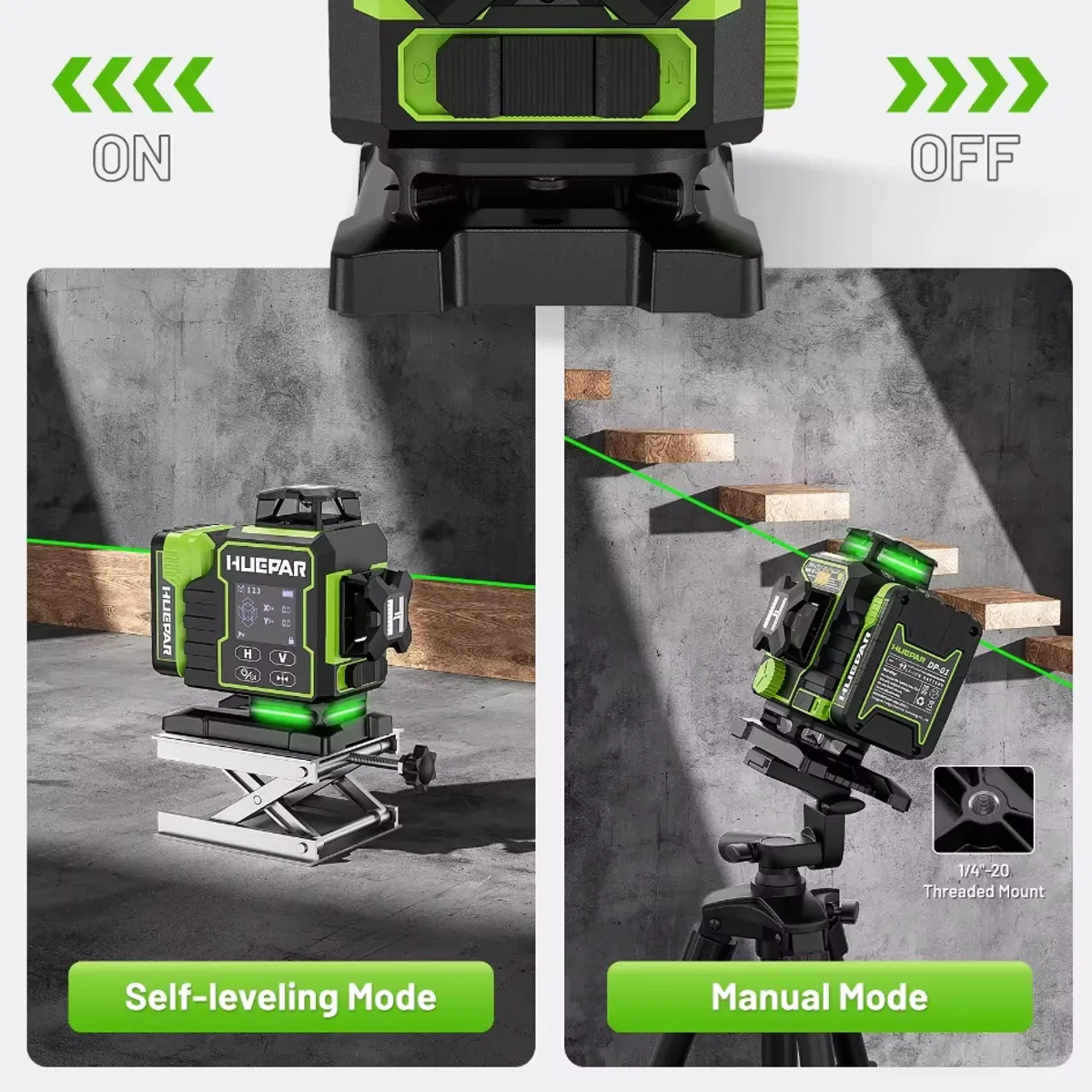 HUEPAR - New Versión Nivel laser Huepar W04CG 16 líneas 4d Motor de Giro