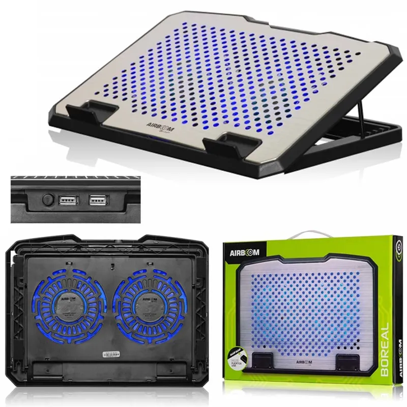 AIRBOOM - Cooler Notebook Portatil 2 Puertos Usb Graduable Gamer 17" Airboom