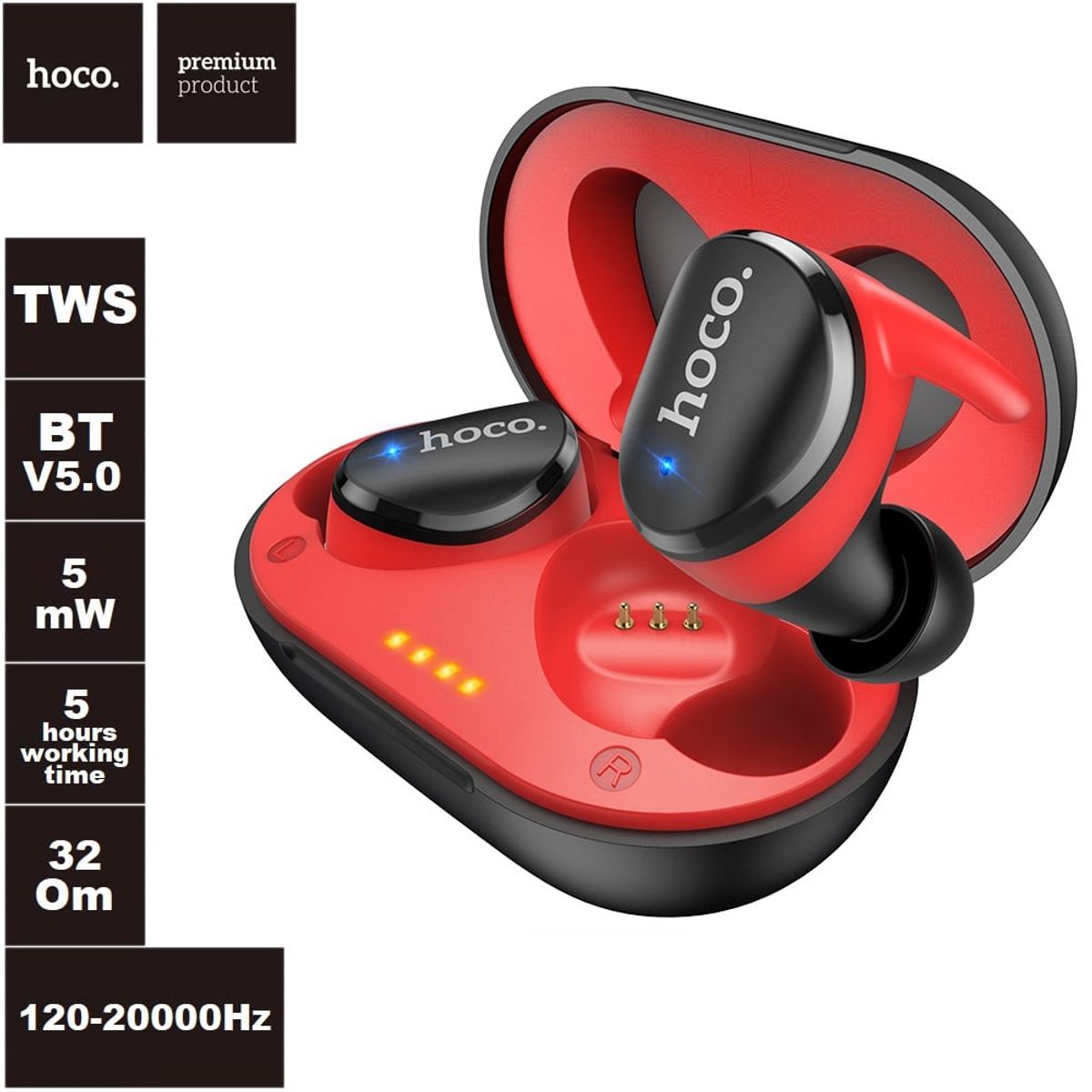 HOCO - Audífonos HOCO ES41 TWS Bluetooth 5.0 480mAh rango 10 metros Negro