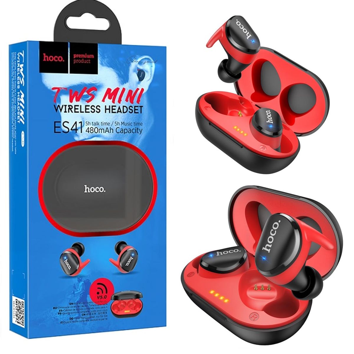 HOCO - Audífonos HOCO ES41 TWS Bluetooth 5.0 480mAh rango 10 metros Negro