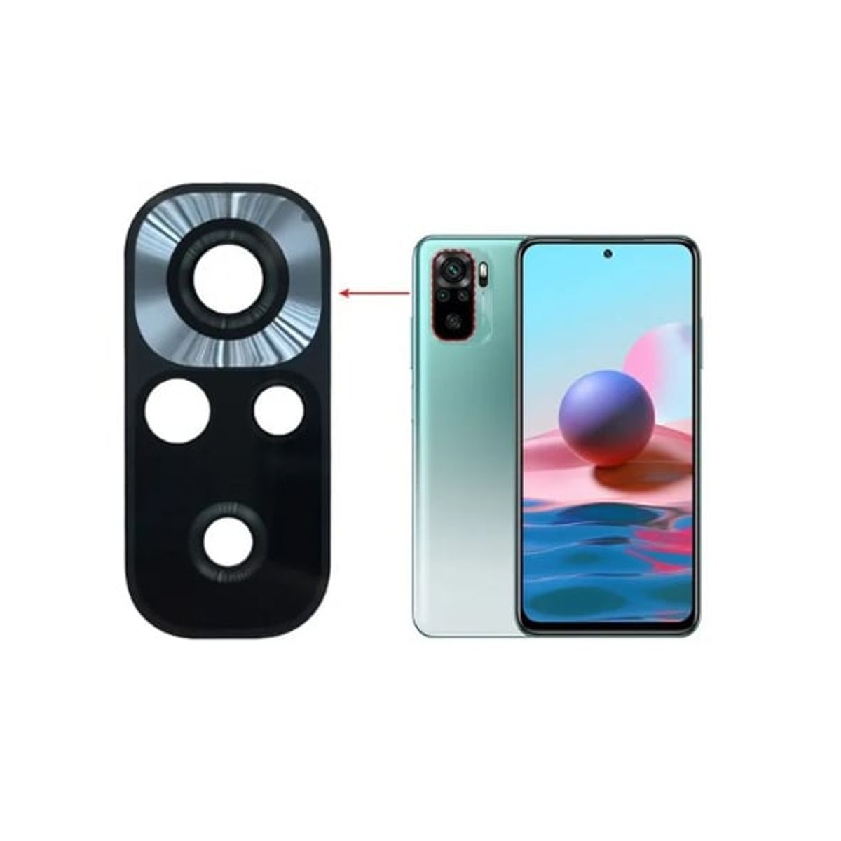 GENERICO - Repuesto lente Vidrio de cámara Xiaomi Redmi Note 10S