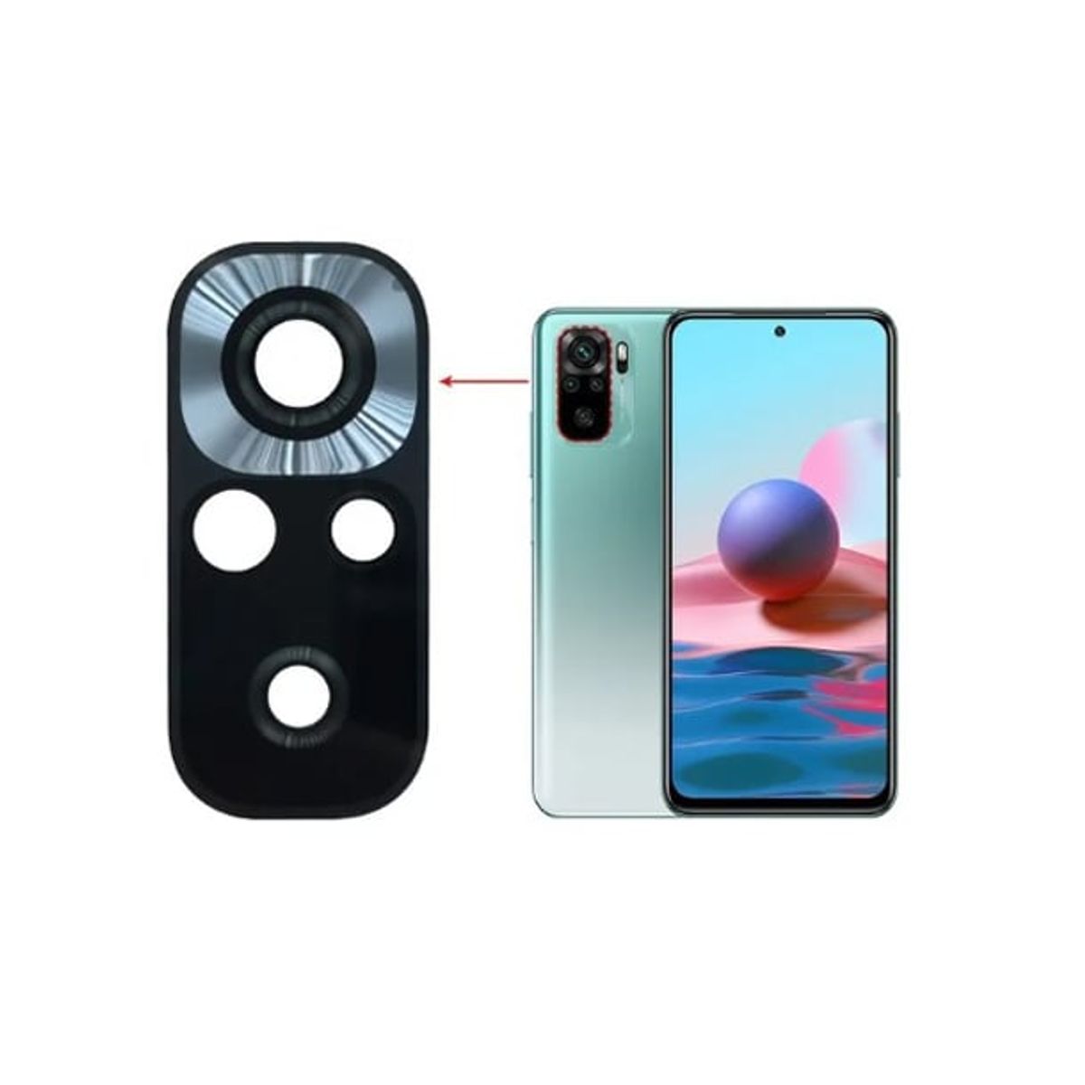 GENERICO - Repuesto lente Vidrio de cámara Xiaomi Redmi Note 10S