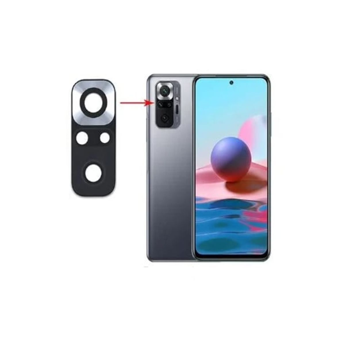 GENERICO - Repuesto lente Vidrio de cámara Xiaomi Redmi Note 10 Pro 4G