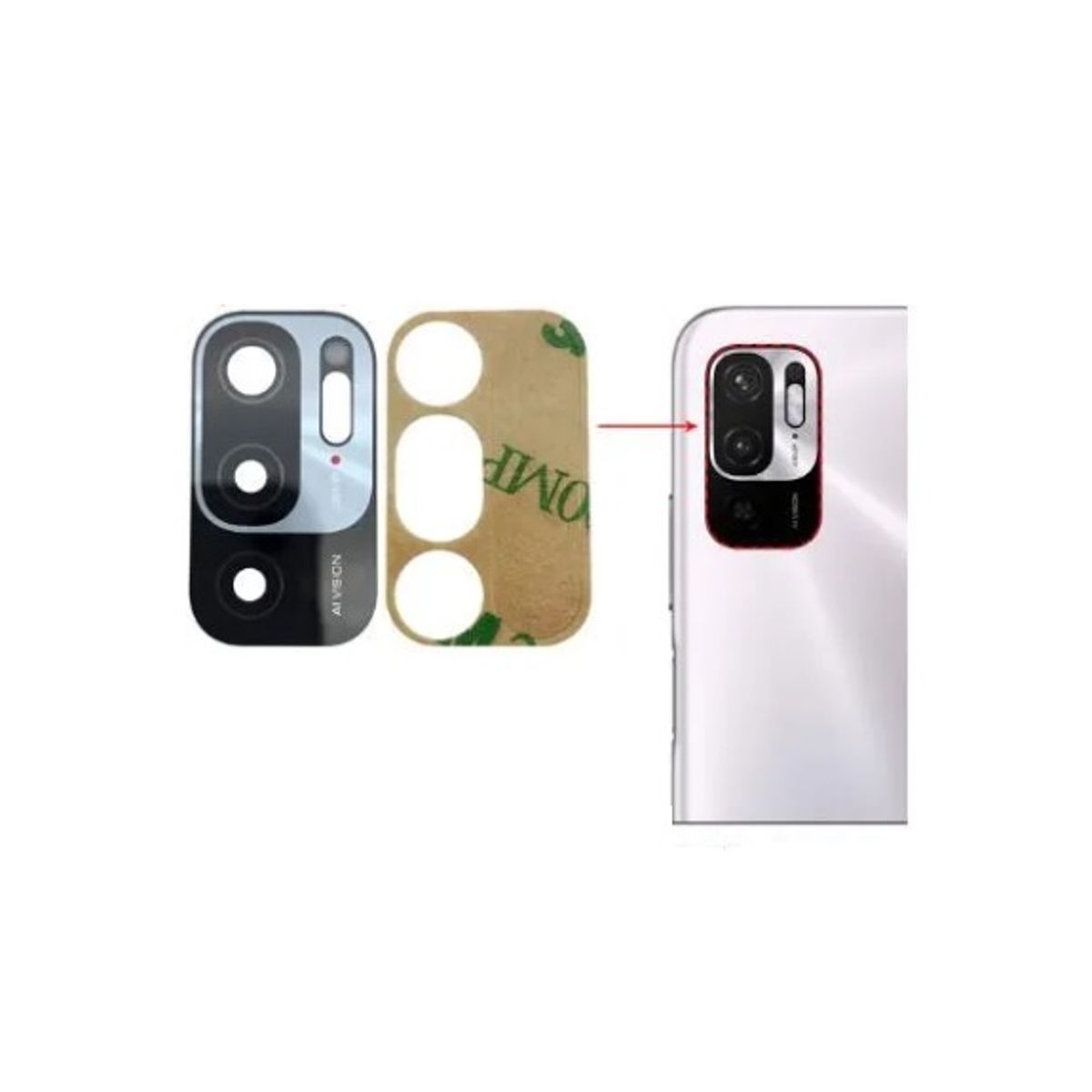 GENERICO - Repuesto lente Vidrio de cámara Xiaomi Redmi Note 10 5G