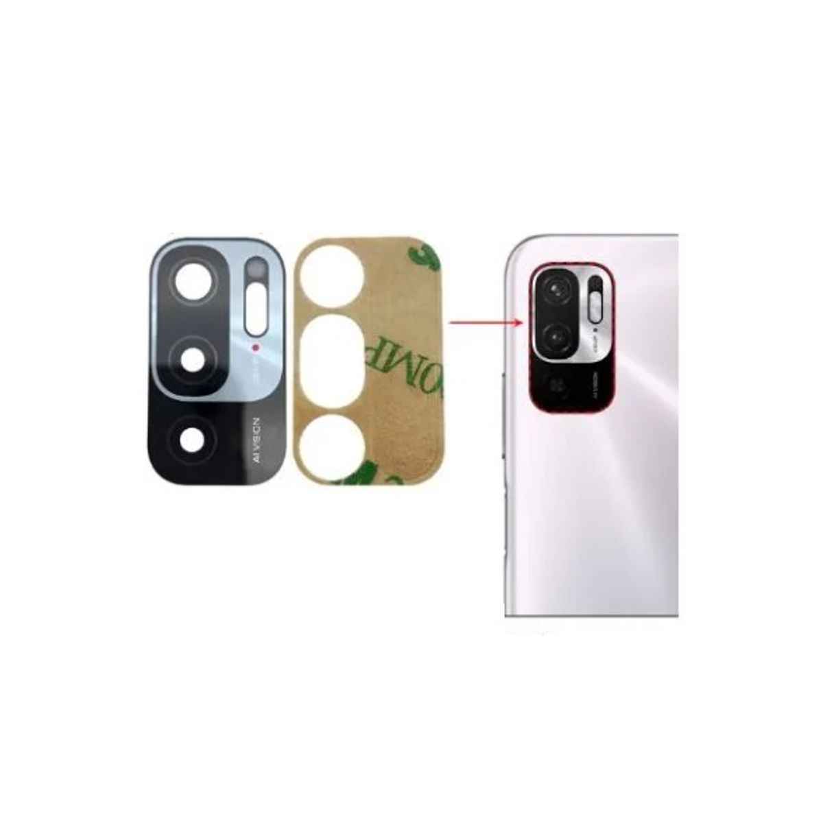 GENERICO - Repuesto lente Vidrio de cámara Xiaomi Redmi Note 10 5G