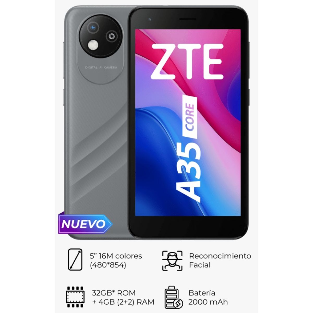 ZTE - ZTE A35 CORE 2 +2RAM / 32GB GRIS