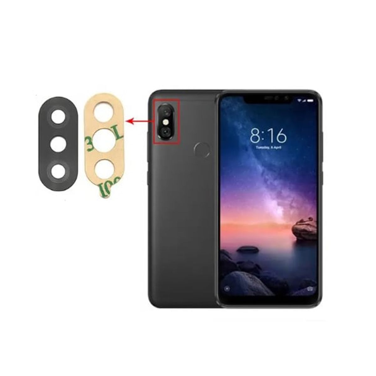 GENERICO - Repuesto lente Vidrio de cámara Xiaomi Redmi Note 6 Pro