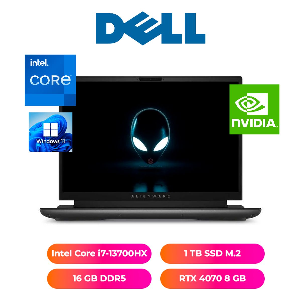 DELL - LAPTOP DELL ALIENWARE M16 16 CORE i7-13700HX 16GB RAM 1TB SSD NVIDIA RTX 4070 8GB