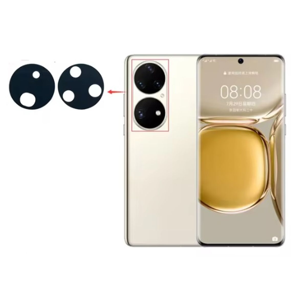 GENERICO - Repuesto lente Vidrio de cámara Huawei P50 Pro