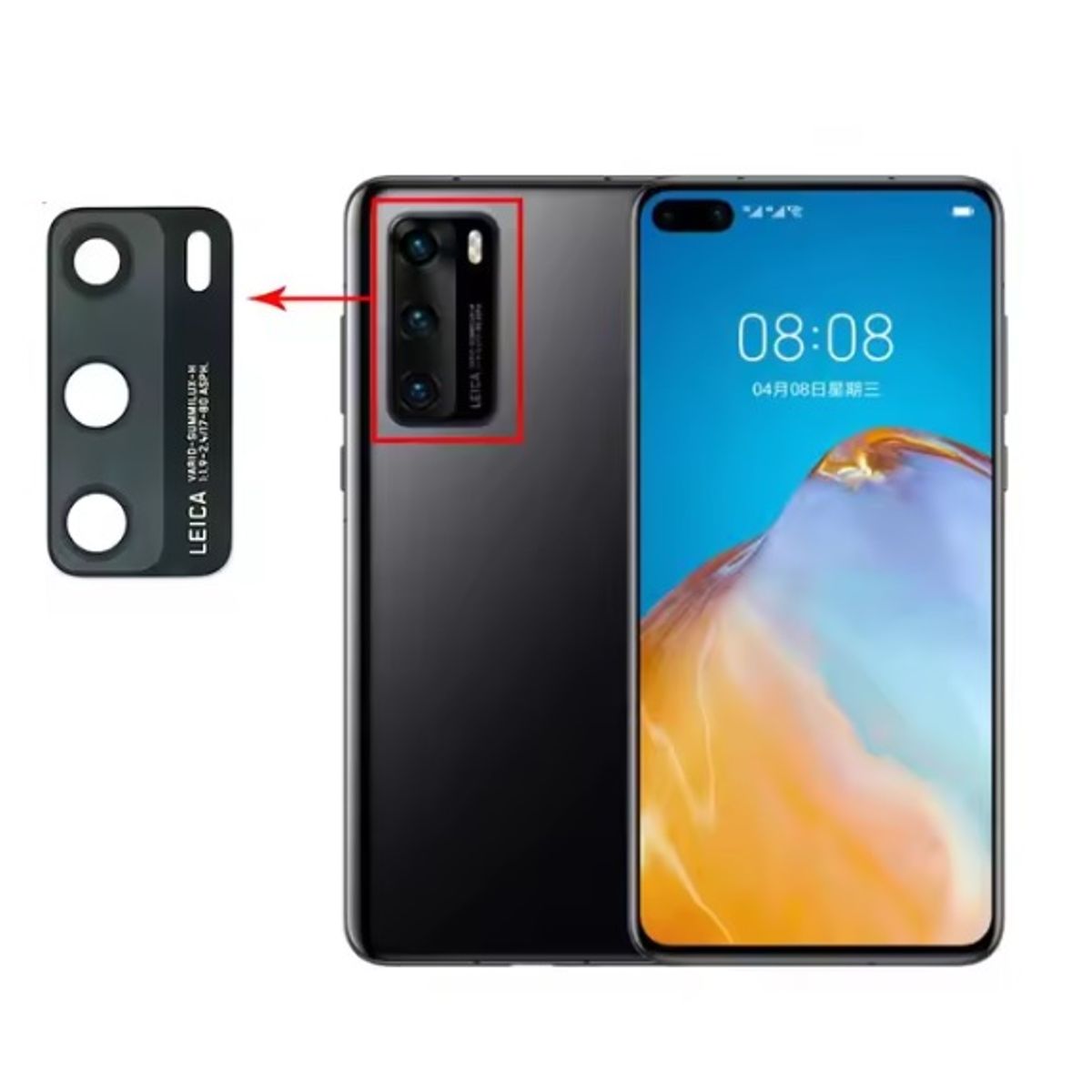 GENERICO - Repuesto lente Vidrio de cámara Huawei P40