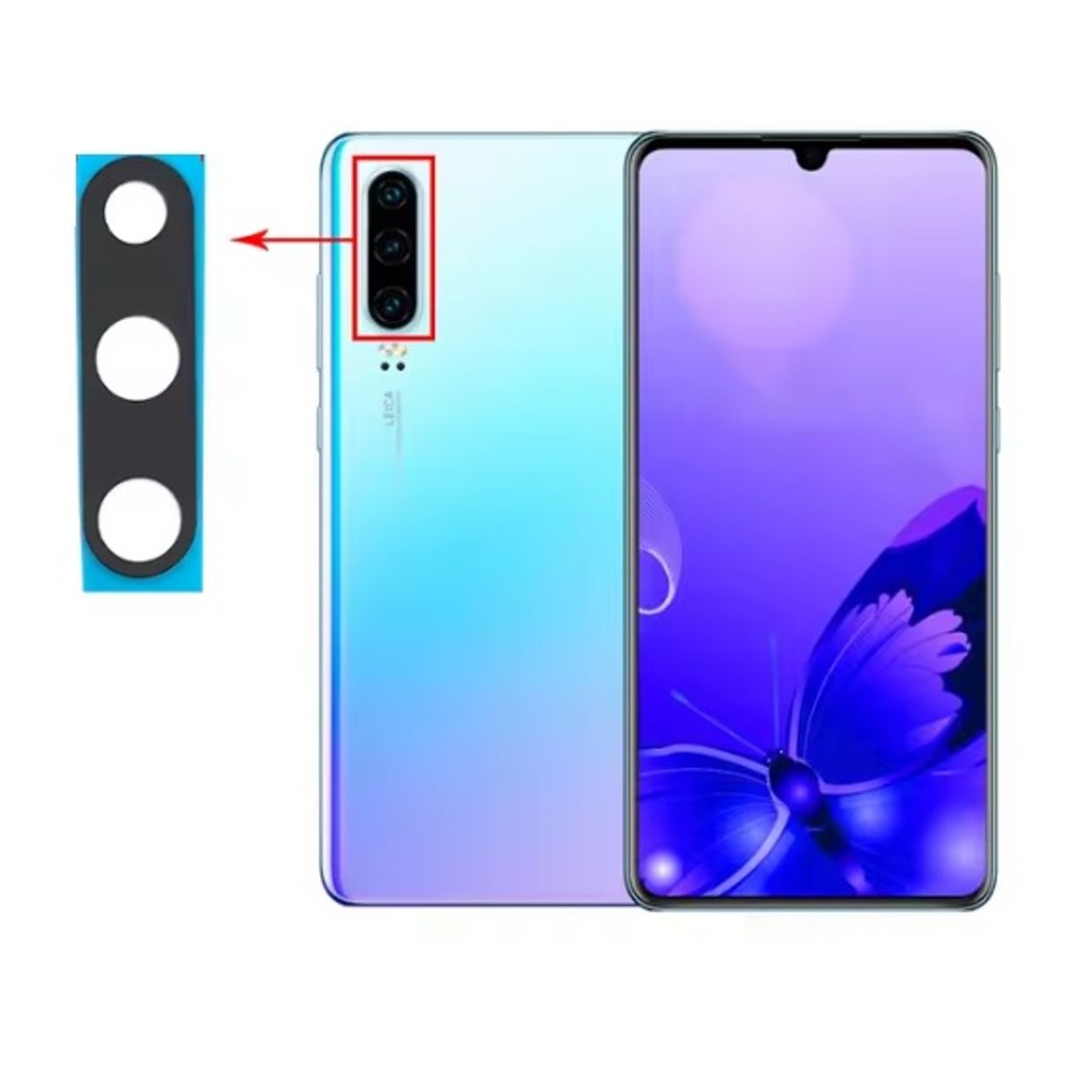GENERICO - Repuesto lente Vidrio de cámara Huawei P30
