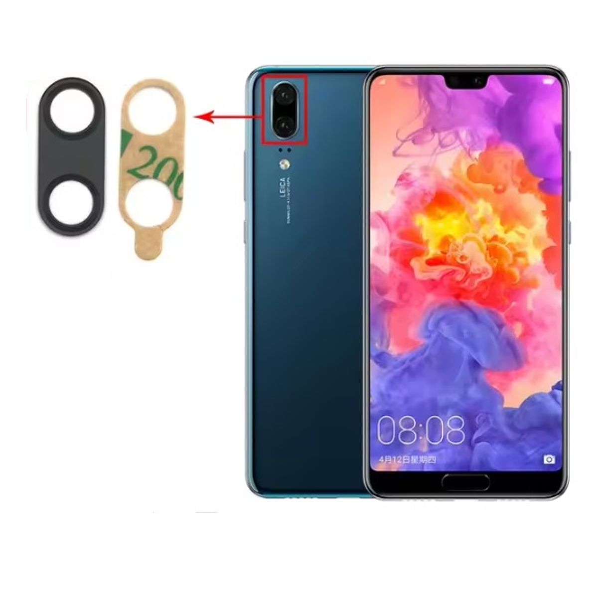 GENERICO - Repuesto lente Vidrio de cámara Huawei P20