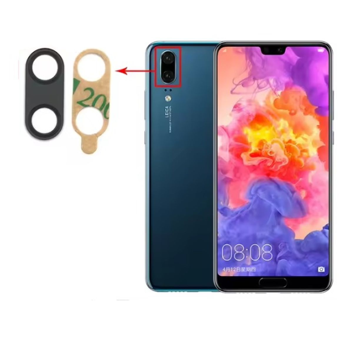 GENERICO - Repuesto lente Vidrio de cámara Huawei P20