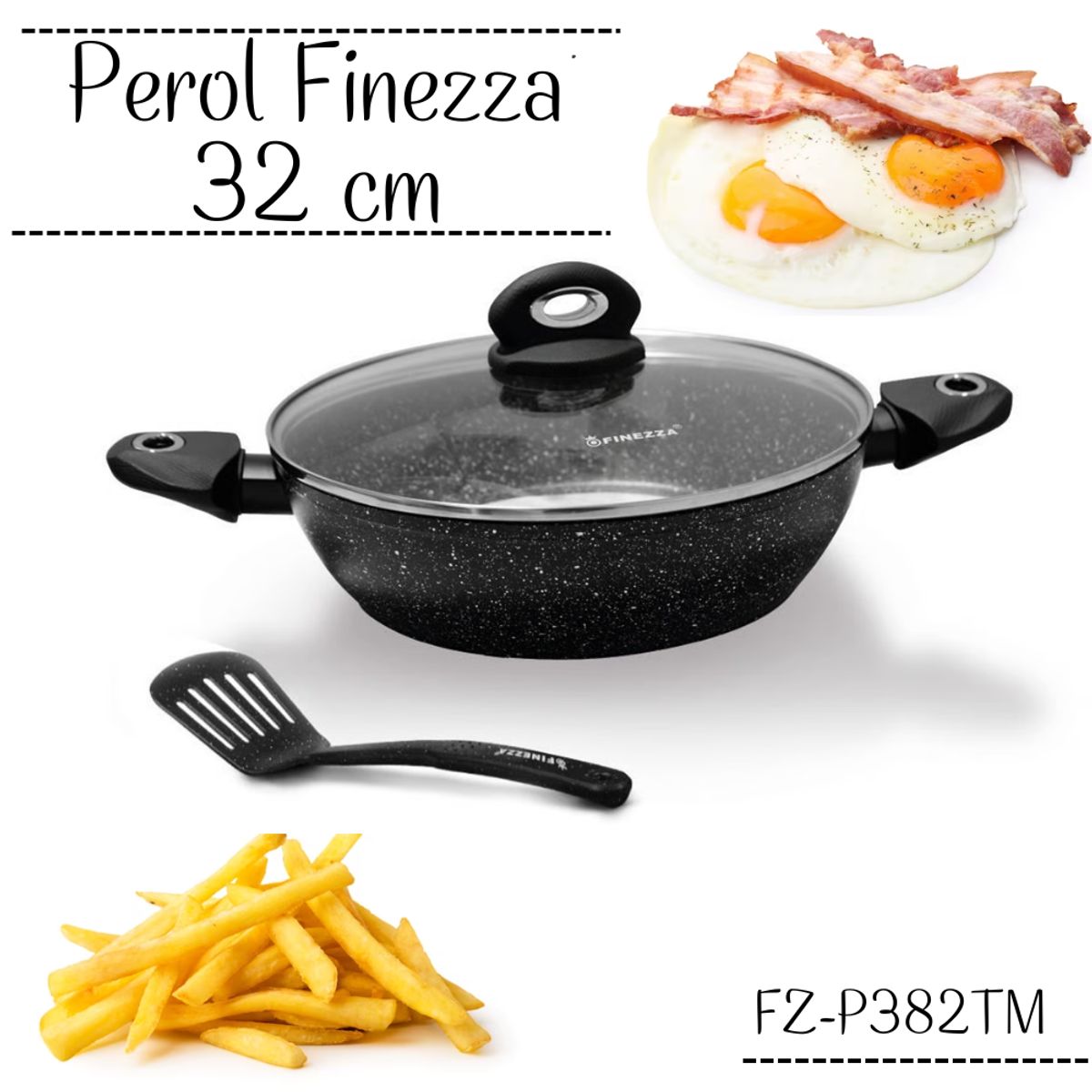 FINEZZA - Perol Finezza Ultragranito 32 cm - FZ-P382TM / Negro