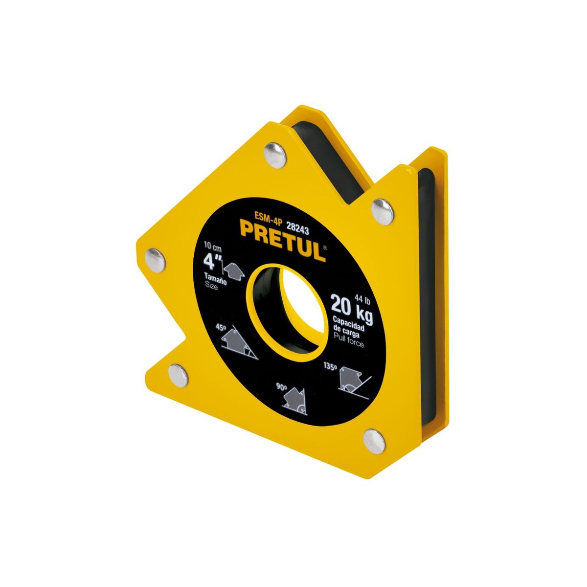 TRUPER - Escuadra magnética 4"pugadas para soldar capacidad 20 kg PRETUL truper