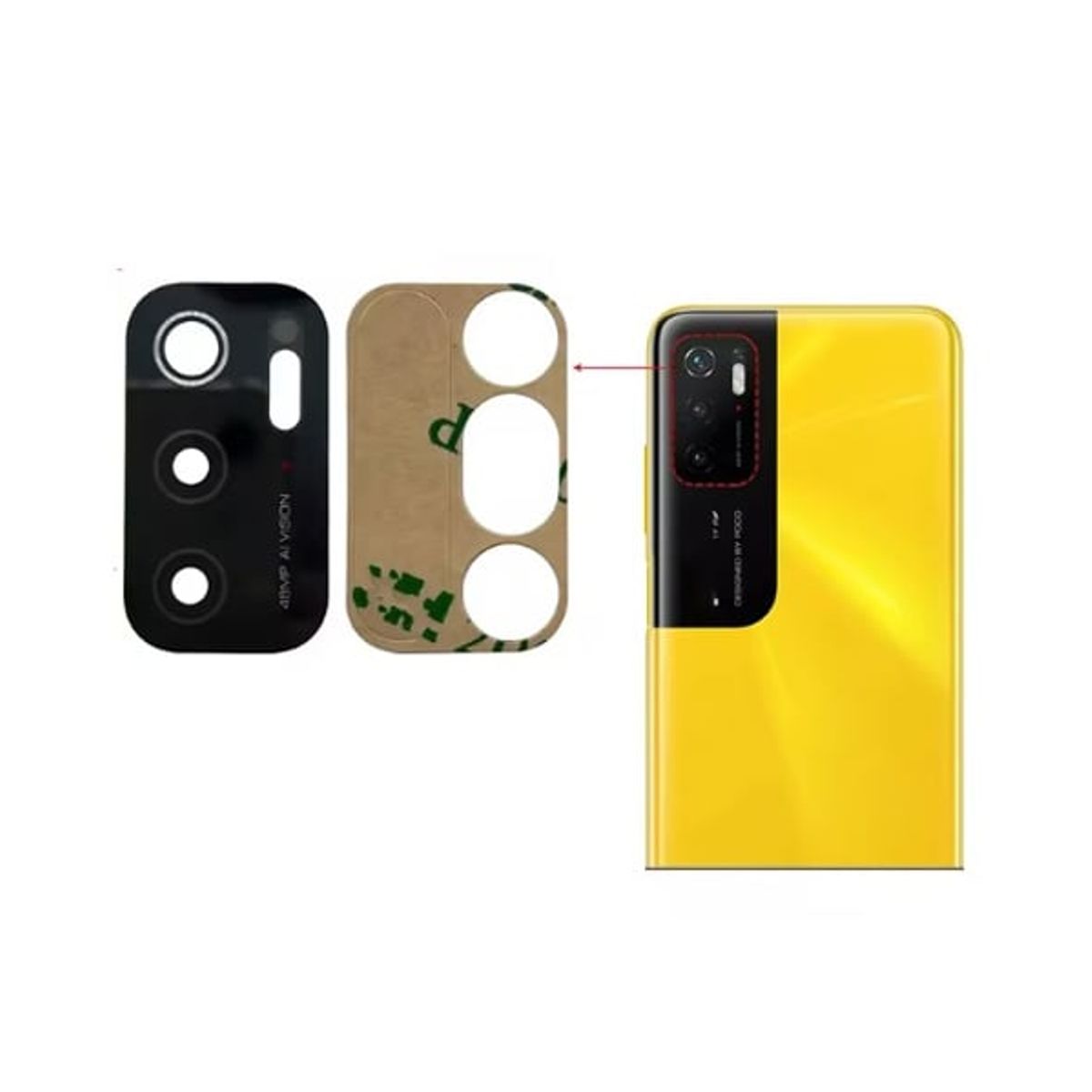 GENERICO - Repuesto lente Vidrio de cámara Pocophone M3 Pro