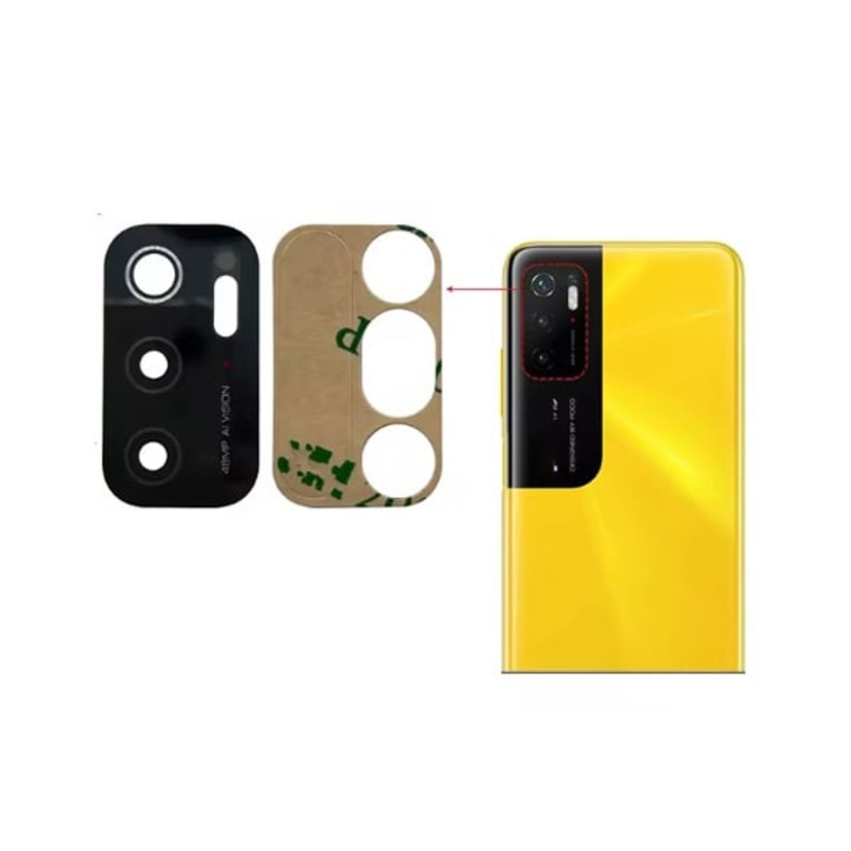 GENERICO - Repuesto lente Vidrio de cámara Pocophone M3 Pro