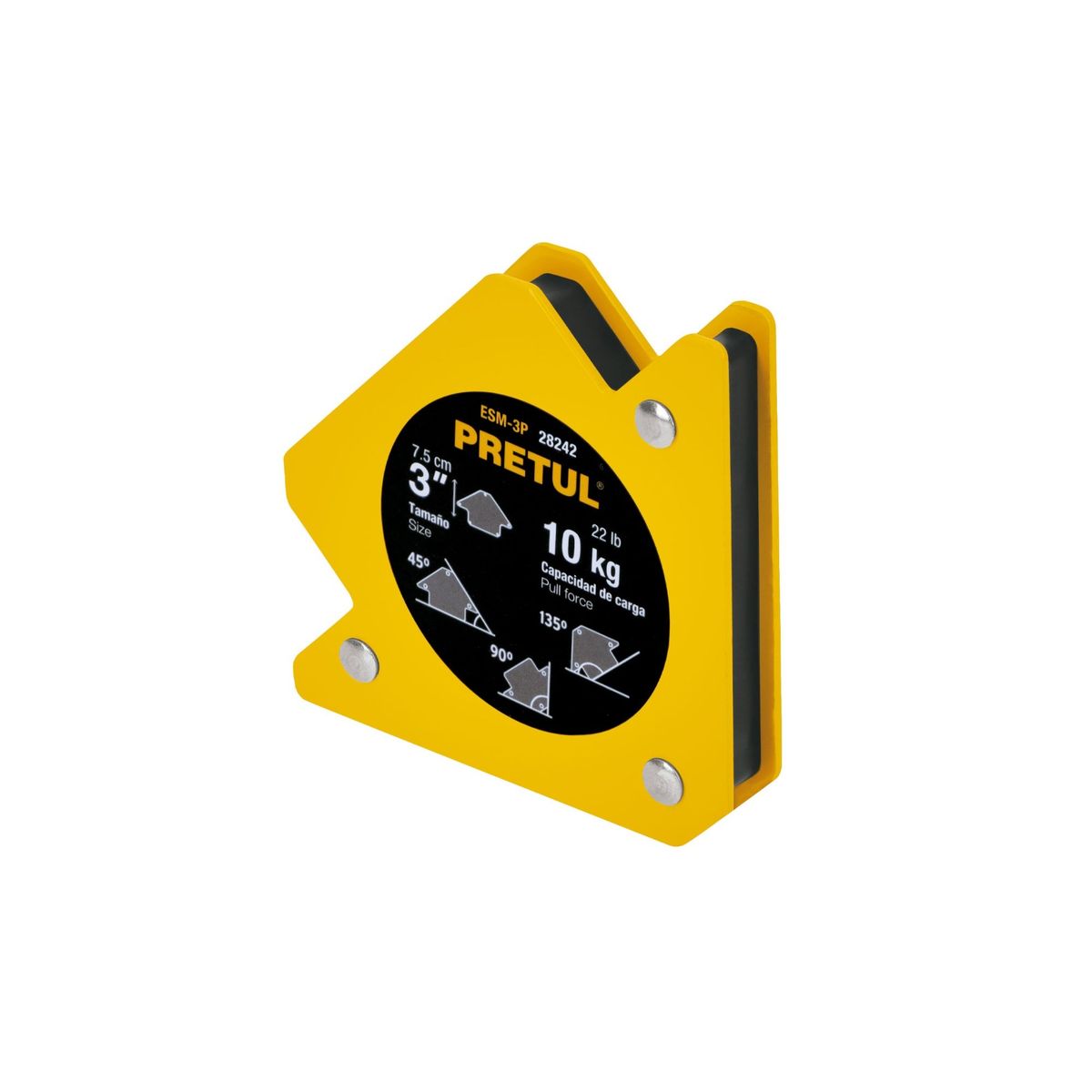 TRUPER - Escuadra magnética 3" para soldar, capacidad 20 kg, PRETUL truper