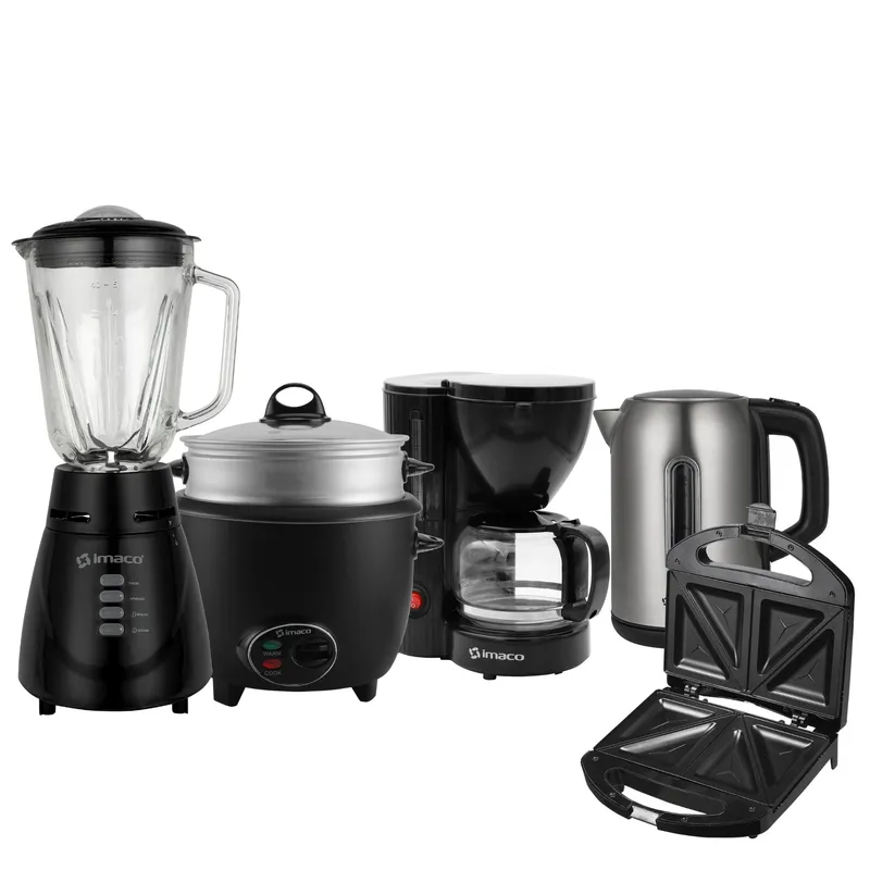 IMACO - Pentacombo Licuadora + Sandwichera + Olla + Hervidor + cafetera Imaco