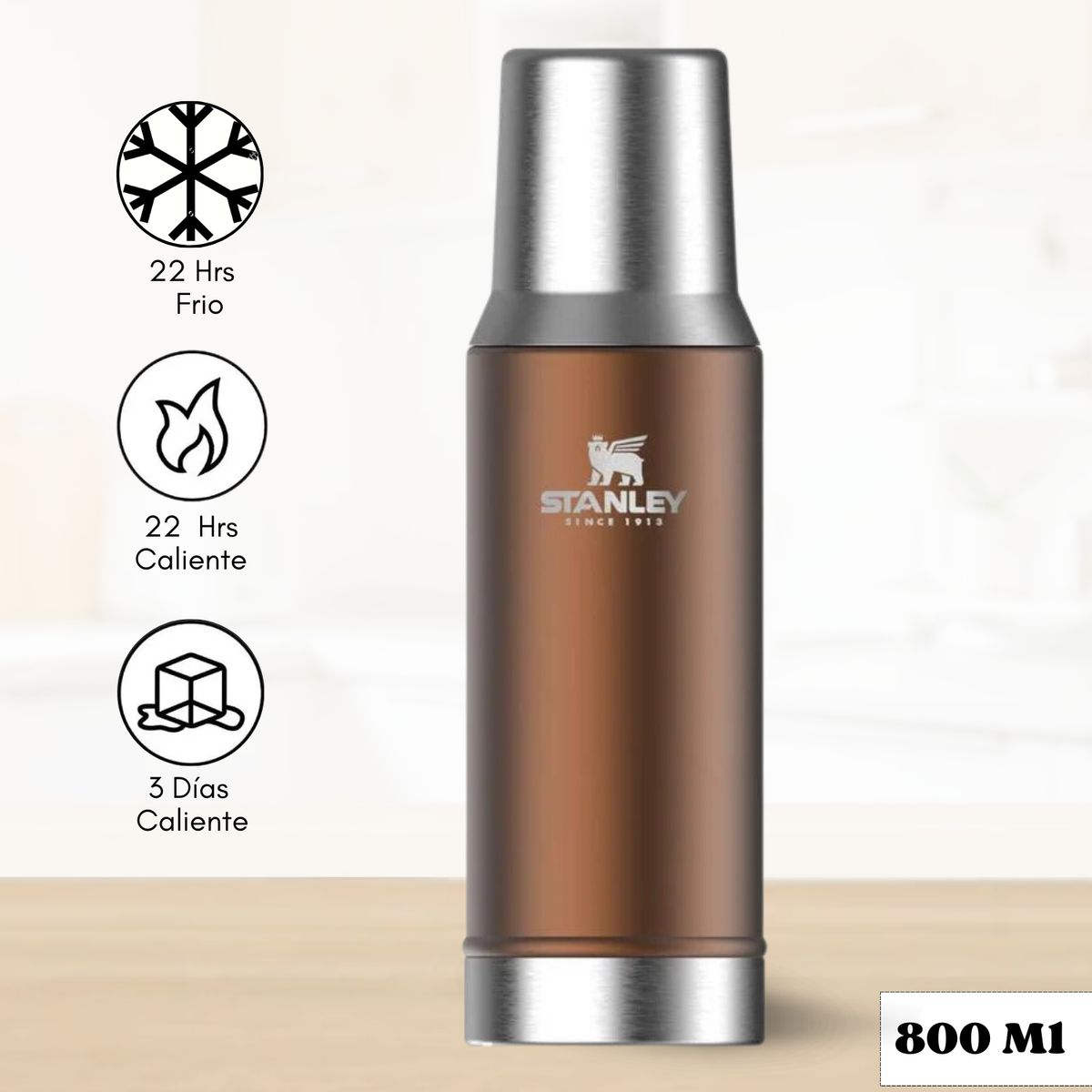 STANLEY - Termo de Bebida Mate System Dorado Stanley 800 Ml