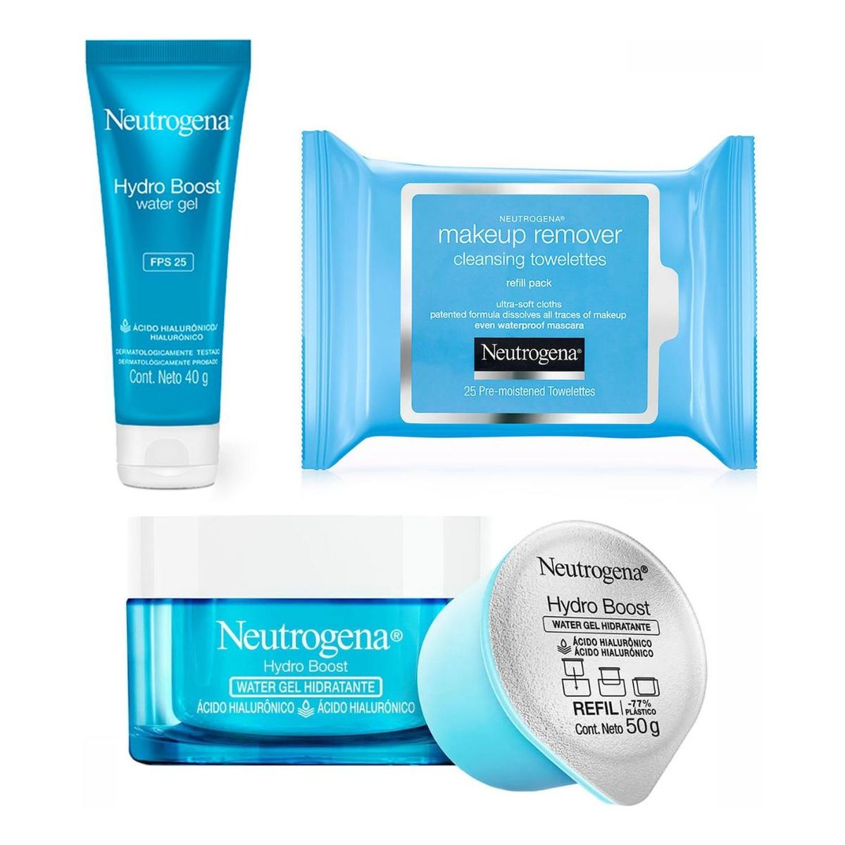 NEUTROGENA - Neutrogena Pack Hydro Boost Gel + Crema + Refill + Toallas