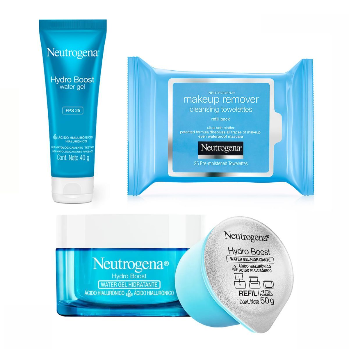NEUTROGENA - Neutrogena Pack Hydro Boost Gel + Crema + Refill + Toallas