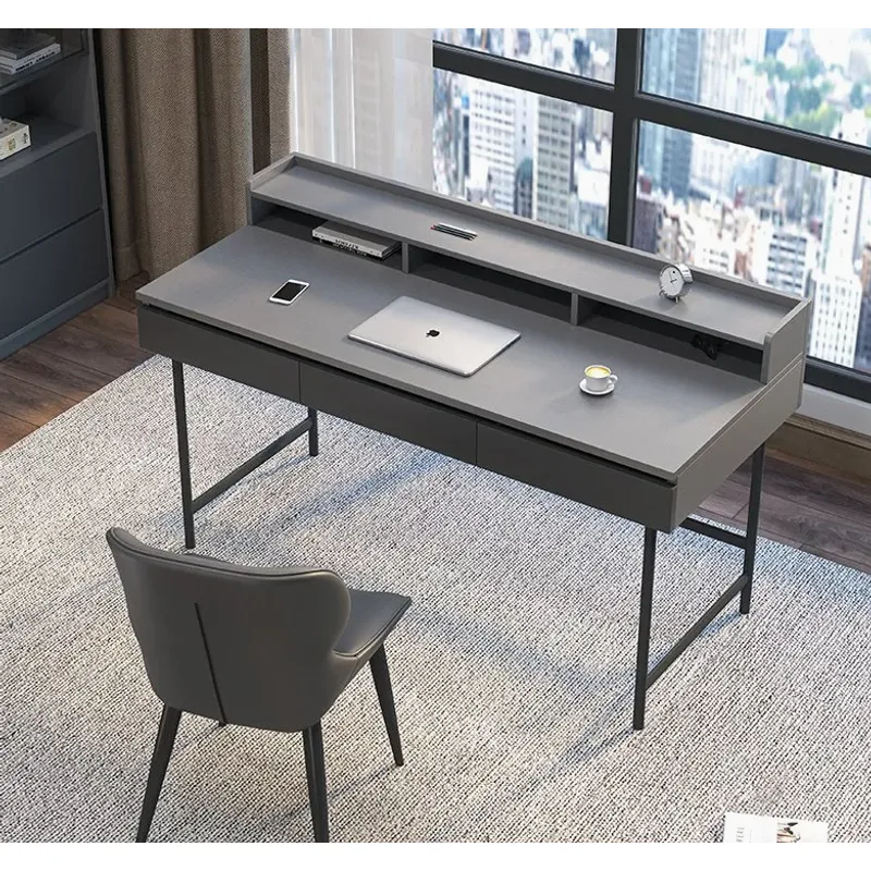 NACION MUEBLES - ESCRITORIO NOAH PLOMO ESTRUCTURA FIERRO NM