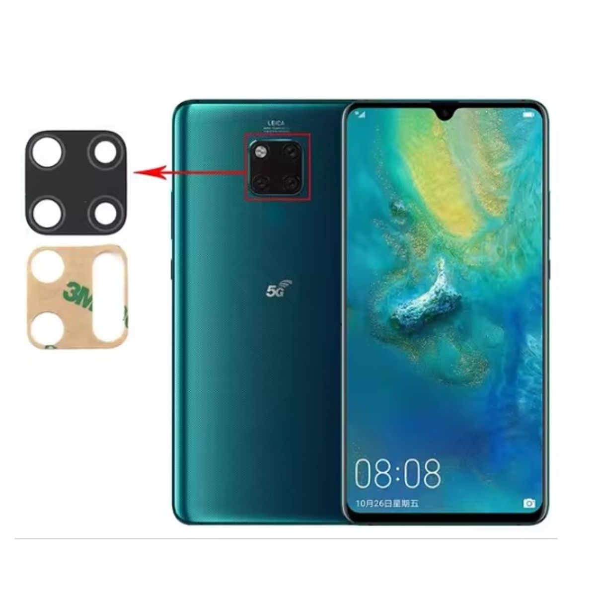 GENERICO - Repuesto lente Vidrio de cámara Huawei Mate 20 Pro