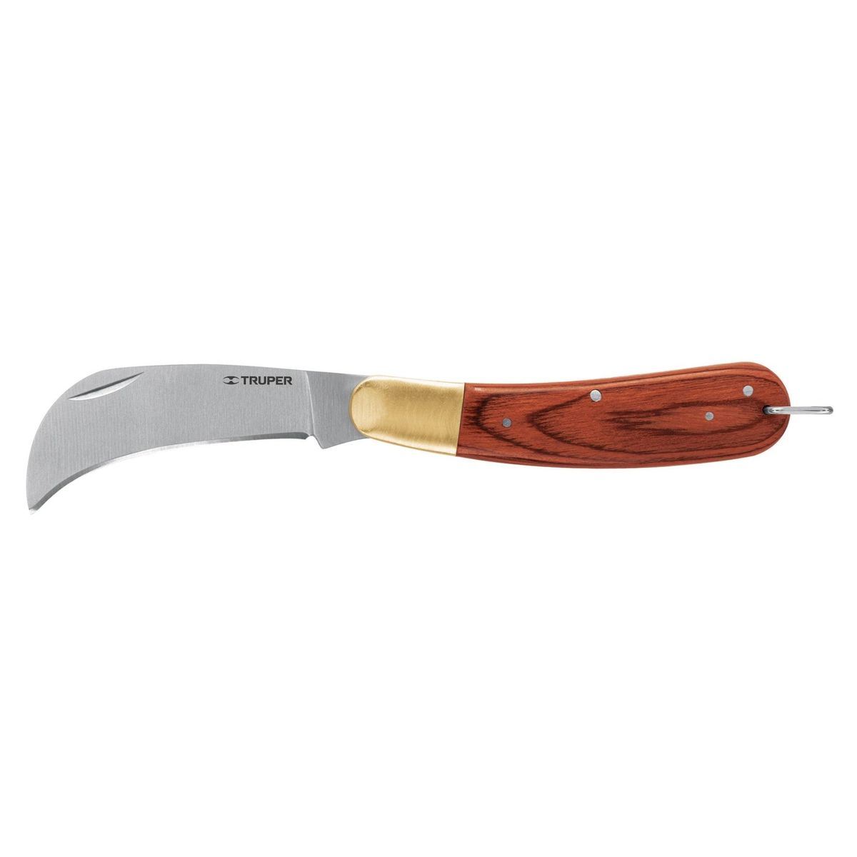 TRUPER - Cuchillo abatible para electricista mango madera uso general Truper