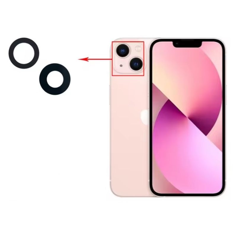 GENERICO - Repuesto lente Vidrio de cámara Iphone 13 Mini