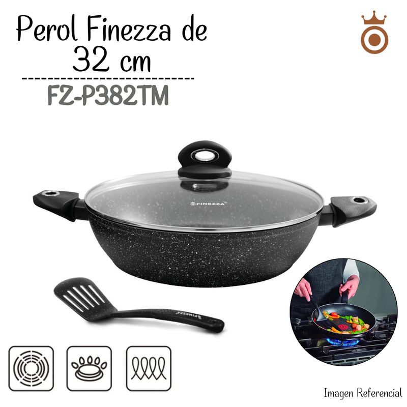 FINEZZA - Perol Finezza Ultragranito 32 cm - FZ-P382TM / Negro