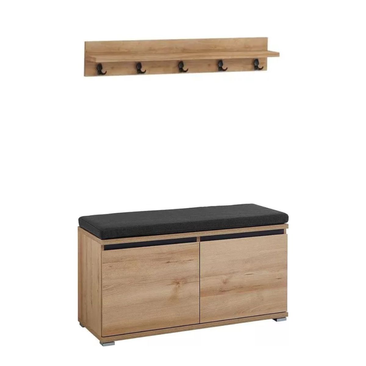 GENERICO - Zapatera Con Asiento + Perchero Noelia Armado Petrox Home